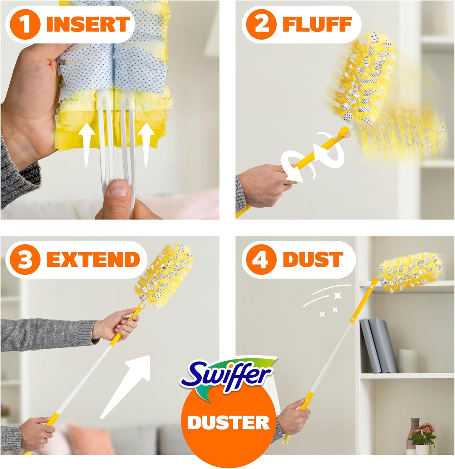 Swiffer Heavy Duty Duster Kit with 3 ft Extendable Handle and 12 Refills - view 6